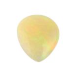 A pear shape white opal.