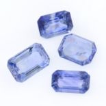 Ten rectangular-shape sapphires, total weight 10.08cts.