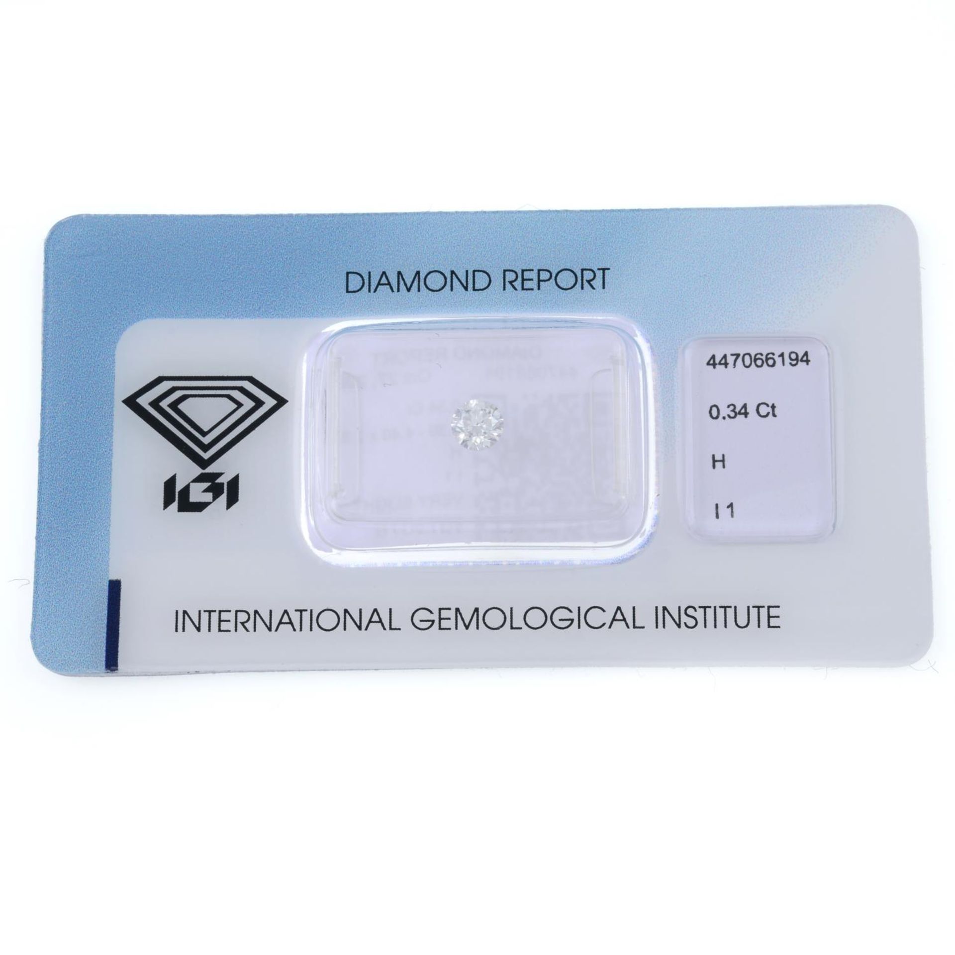 A brilliant cut diamond, weighing 0.34ct, measuring 4.36 by 4.4 by 2.8mms. - Image 2 of 4
