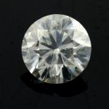 A circular-shape synthetic moissanite, weighing 2.15cts.