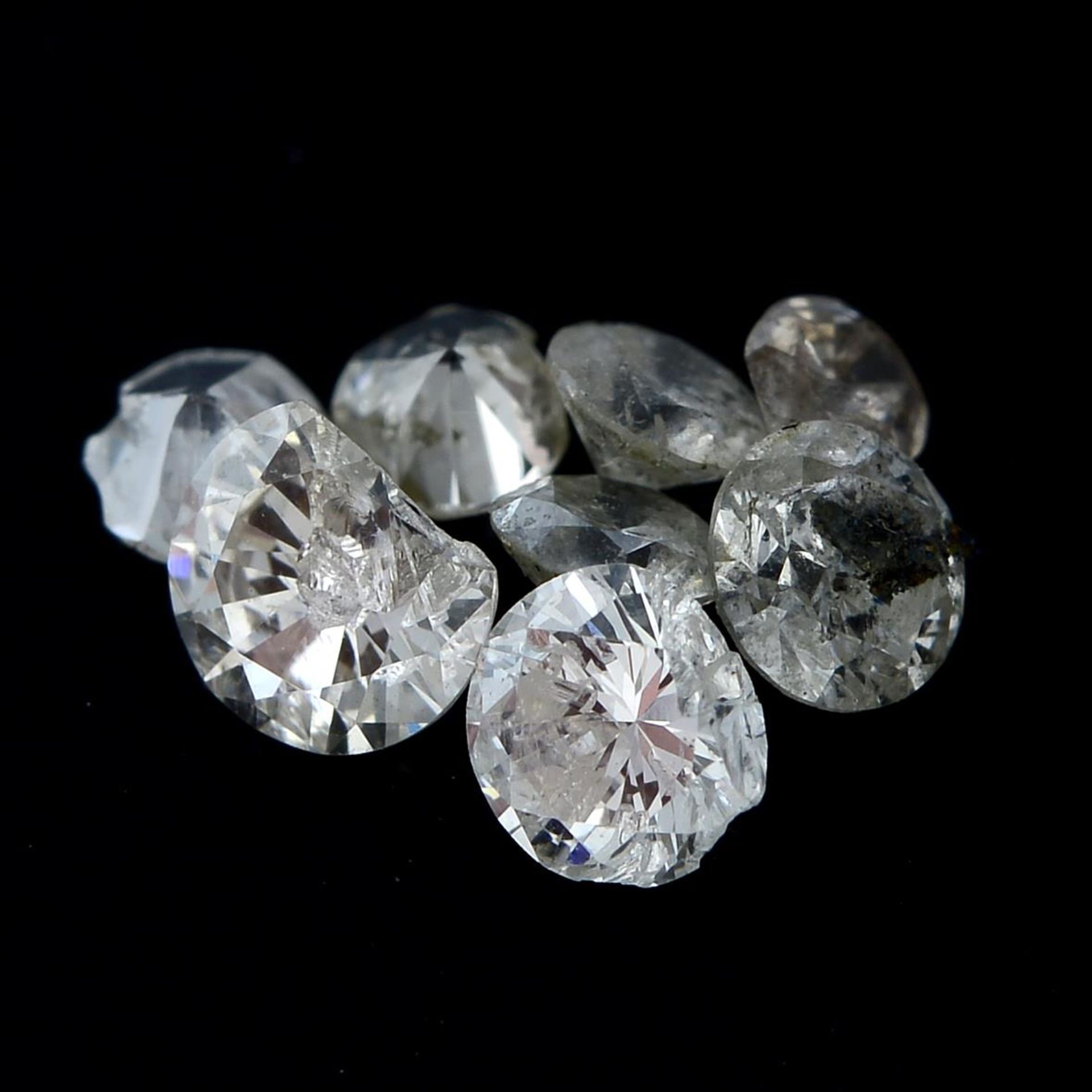 Selection of brilliant cut diamonds, total weight 6.46cts.