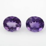 A selection of oval shape amethysts.