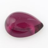 A pear shaped rubellite cabochon, weighing 8.22ct.