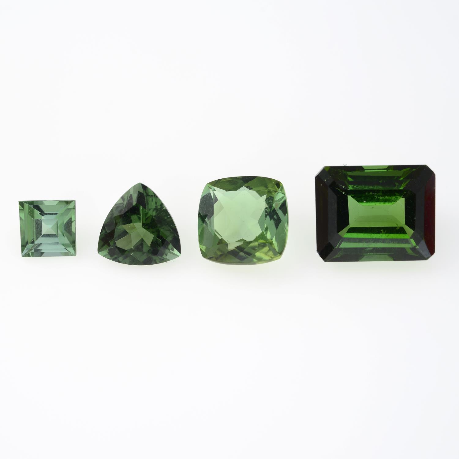 Five vari-shape tourmalines,