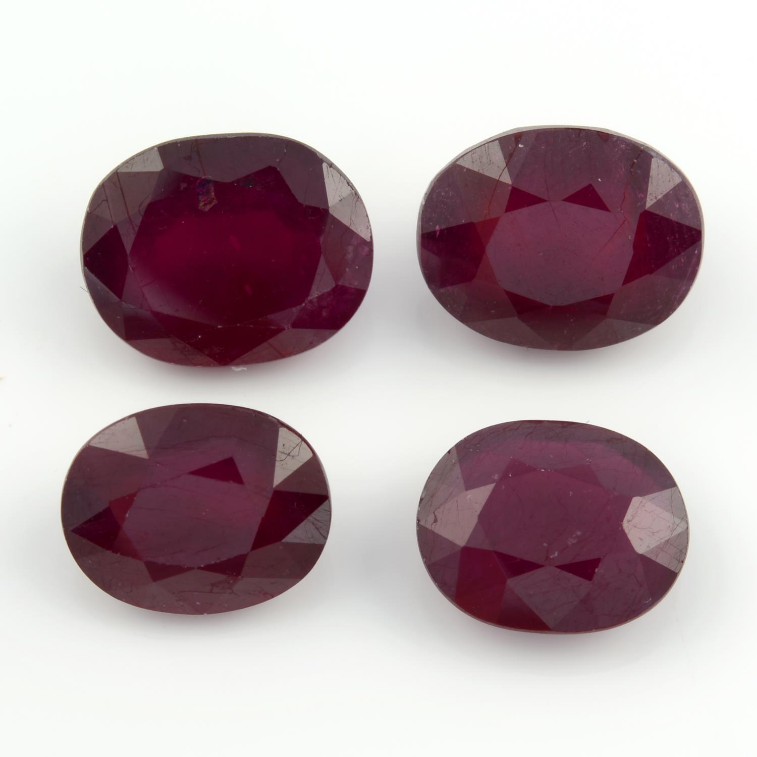 Four oval shape rubies.