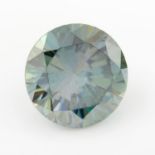 A circular-shape green synthetic moissanite weighing 4.72cts.