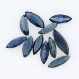 A selection of marquise-shape sapphires, total weight 14.20cts.