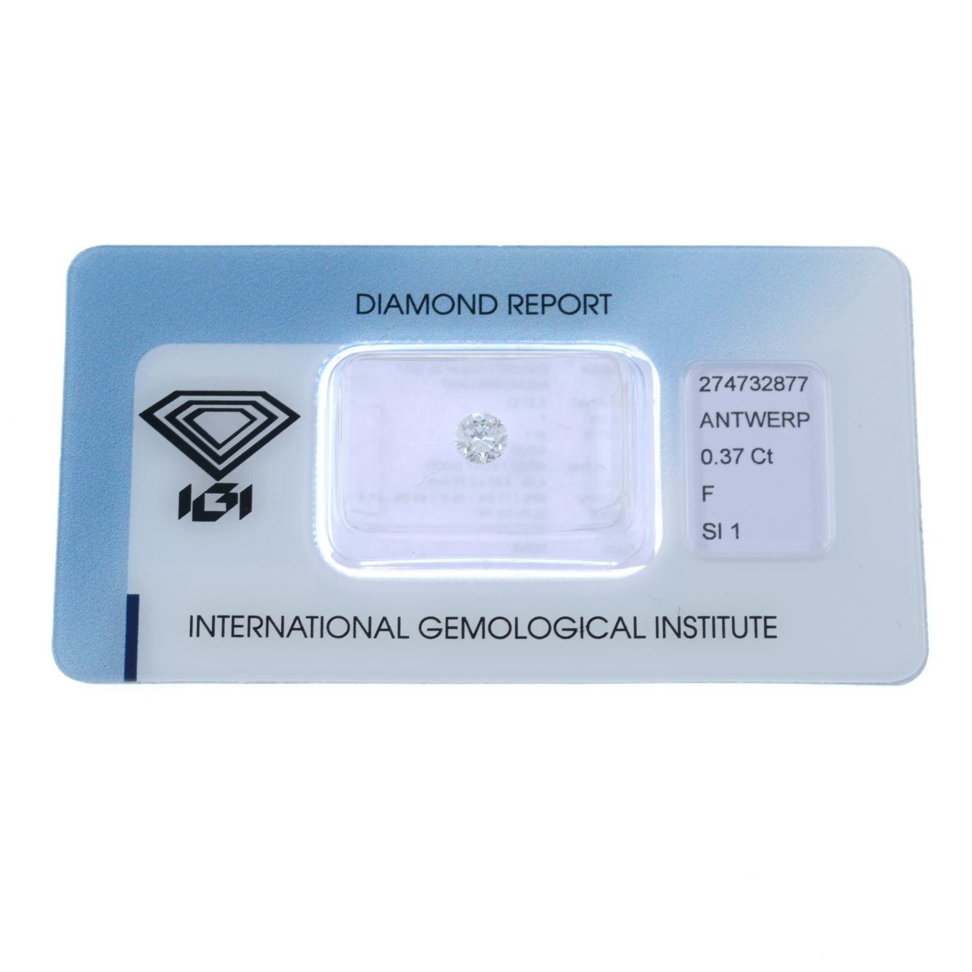 A brilliant cut diamond, weighing 0.37ct. - Image 2 of 4