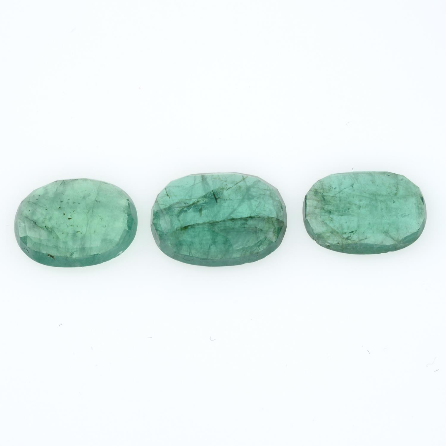 Three oval shape emeralds, weighing 5.02ct. - Image 2 of 2