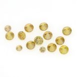 A selection of 'yellow' diamonds, weighing 1.81cts total.