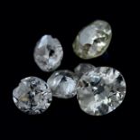 Eleven old-cut diamonds, total weight 1.60cts.