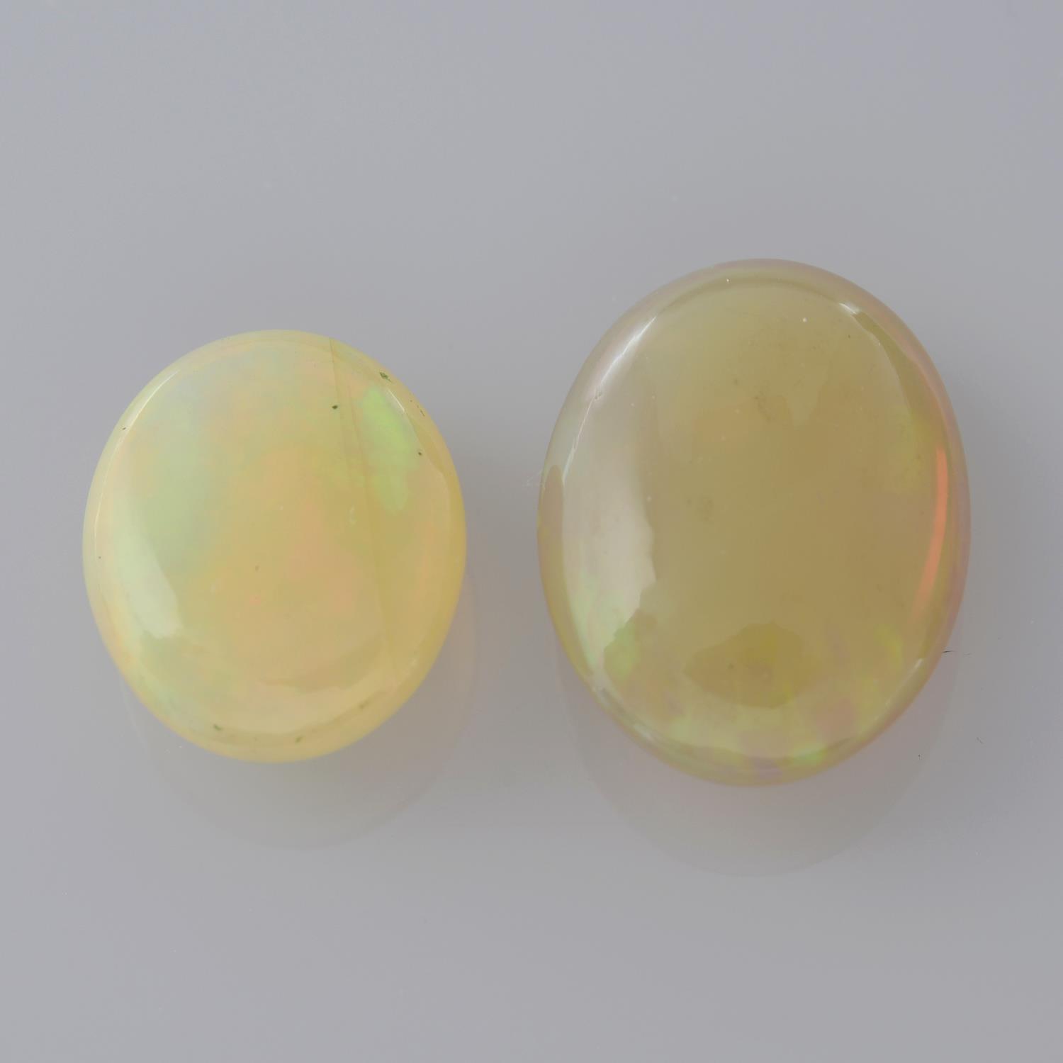 Two oval shape opal cabochons, weighing 10.66ct. - Image 2 of 2