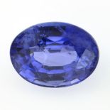 An oval-shape sapphire, weighing 1.48cts.