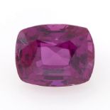 A cushion-shape pink sapphire, weighing 1.16cts.