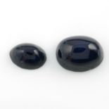 Two oval sapphire cabochons, total weight 4.72cts.