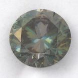 A circular-shape green synthetic moissanite, weighing 4.80cts.