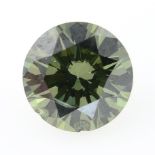 A brilliant cut 'green' diamond, weighing 0.56ct.