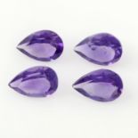 A selection of pear shape amethysts.