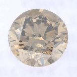 A circular-shape fancy brown diamond, weighing 0.45ct.