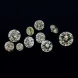 A selection of diamonds, weighing 1.04cts total.