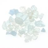 A selection of rough aquamarine.