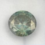 A circular-shape green synthetic moissanite weighing 3.85cts.