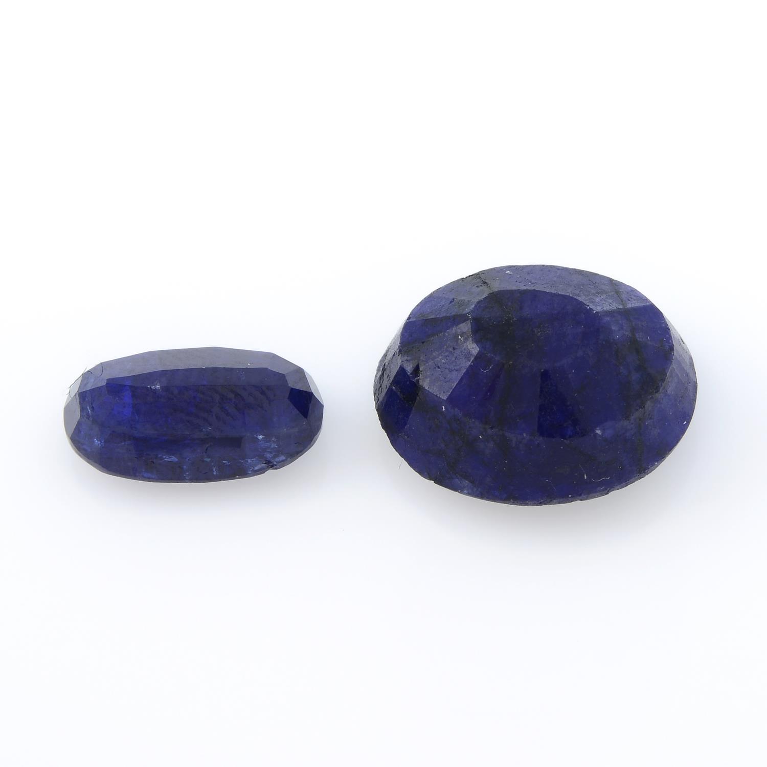 Two oval-shape sapphires, total weight 11.61cts. - Image 2 of 2