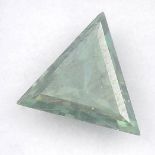 A triangular-shape green synthetic moissanite, weighing 2.55cts.