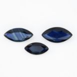 Seven marquise-shape sapphires, total weight 15.72cts.