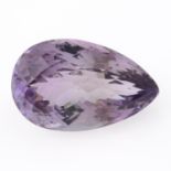 A pear shape amethyst, weighing 32.91ct.