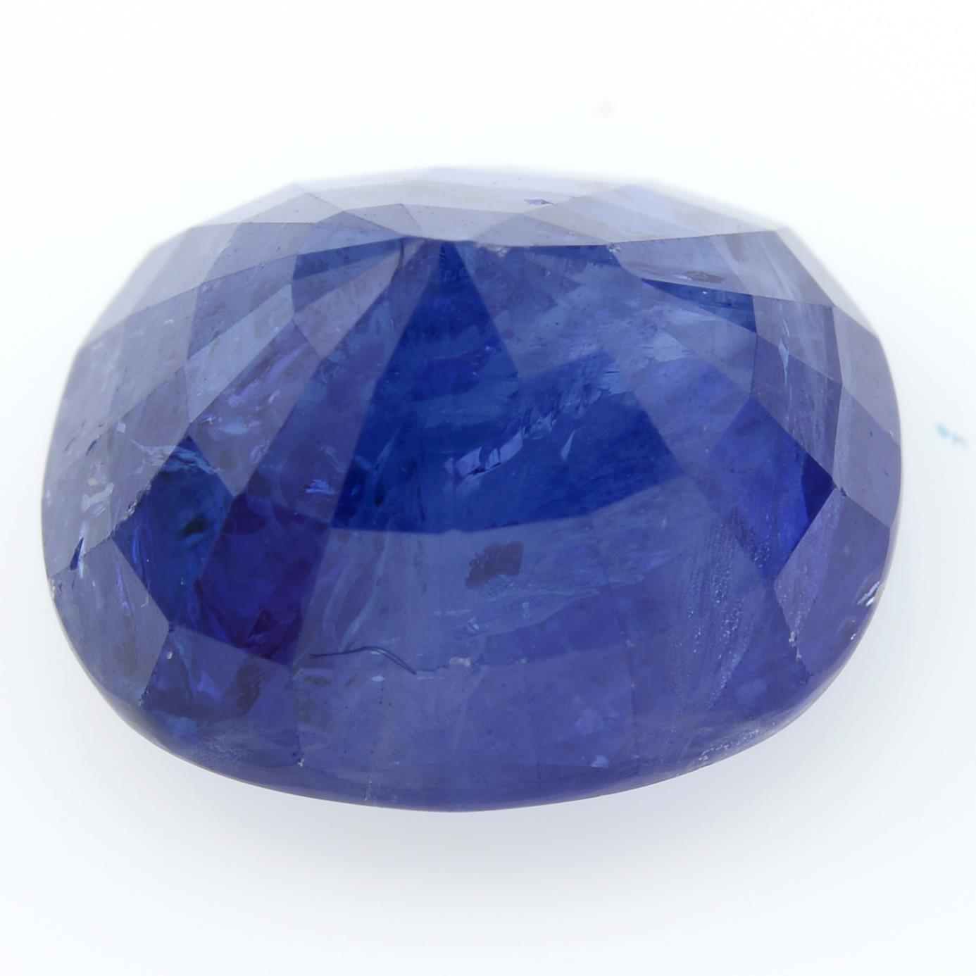 A cushion-shape sapphire, weighing 8.32cts, measuring 11.81 by 11.09 by 7.45mms. - Image 2 of 3