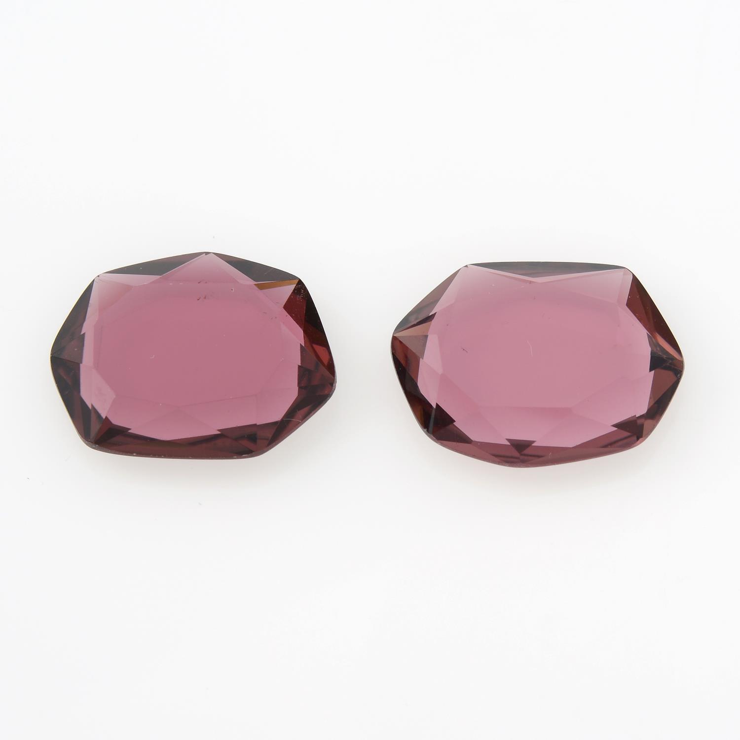 A pair of pink tourmalines, weighing 10.83ct. - Image 2 of 3