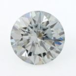 A circular-shape synthetic moissanite, weighing 11.40cts.