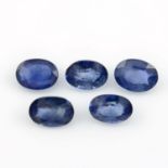 Five oval-shape sapphires.