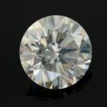 A circular-shape colourless synthetic moissanite weighing 4.42cts.