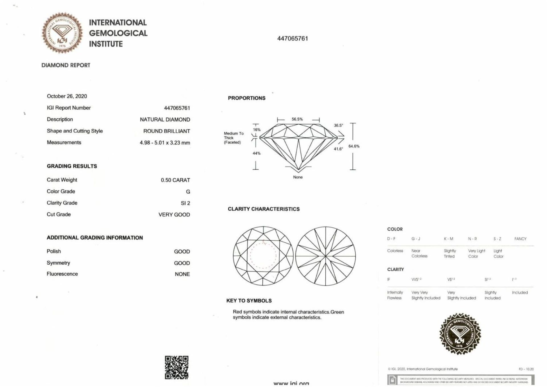 A brilliant cut diamond, weighing 0.50ct, measuring 4.98 by 5.01 by 3.23mms. - Bild 4 aus 4