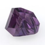 A fancy shape amethyst, weighing 5.66ct.