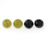 A selection of nephrite and onyx beads.
