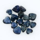 A selection of heart-shape sapphires, total weight 32.89cts.