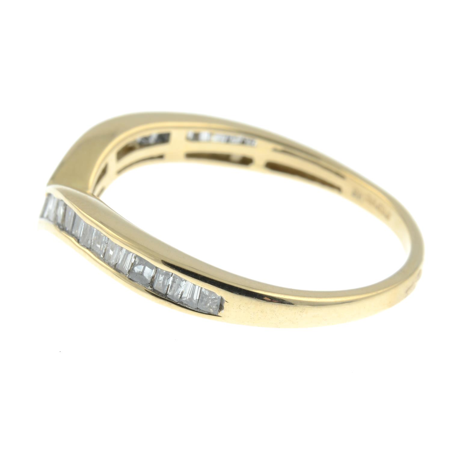 A 9ct gold baguette-cut diamond ring.Hallmarks for Sheffield. - Image 2 of 3