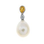 An 18ct gold cultured pearl,