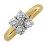 An 18ct gold diamond ring.Total diamond weight 0.50cts,