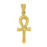 A textured pendant of an ankh.Length 3.6cms.