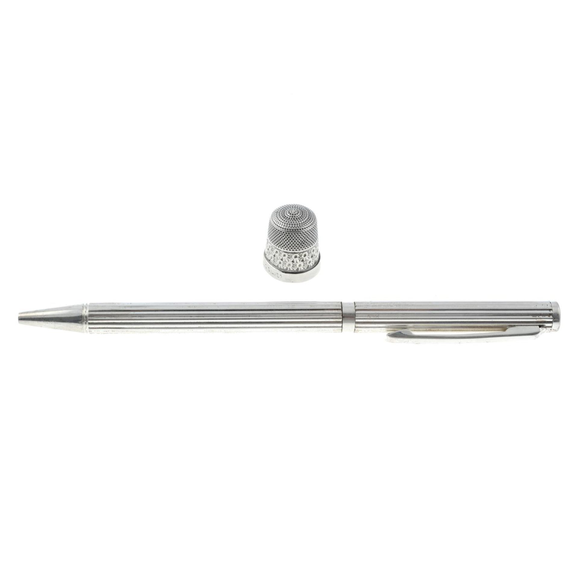 A silver ballpoint pen, - Image 2 of 2