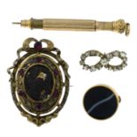 A selection of Victorian and later costume jewellery.