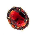 A garnet cluster ring.Stamped 333.Ring size N.