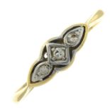 An 18ct gold old-cut diamond ring.Stamped 18ct.Ring size L.
