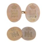 A pair of Victorian 9ct gold cufflinks.Hallmarks for Birmingham,