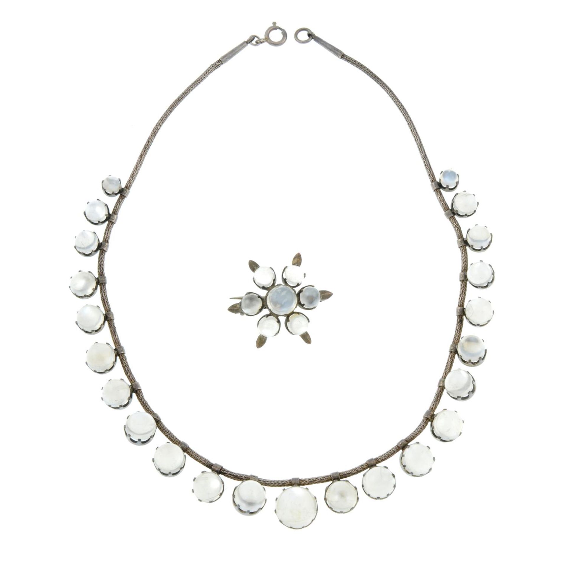 A Victorian moonstone fringe necklace, - Image 2 of 4