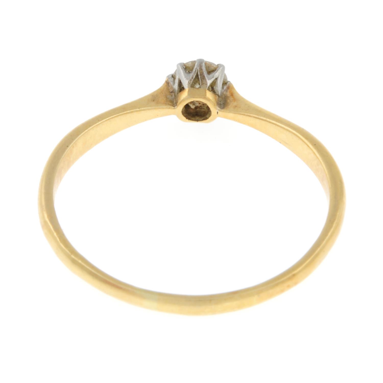 An 18ct gold diamond single-stone ring.Estimated diamond weight 0.2cts, - Image 3 of 3